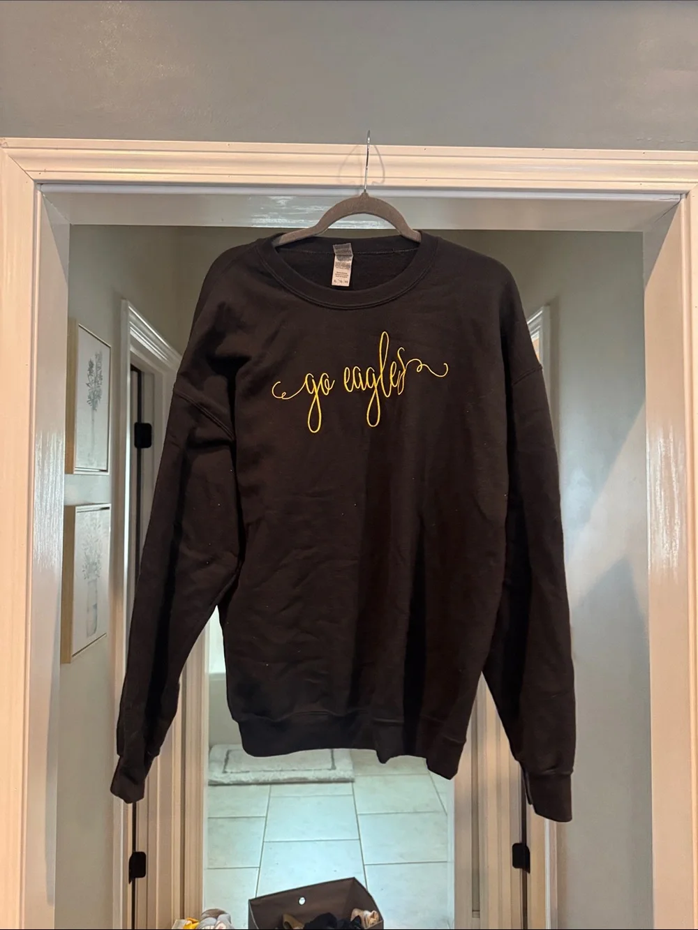Black Crewneck Sweatshirt with Gold 